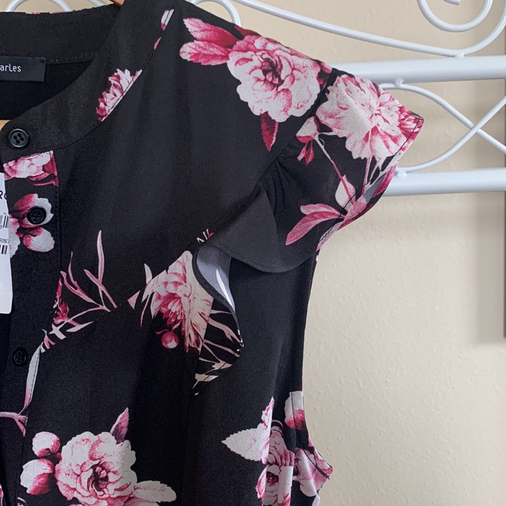 Nwt Judith & Charles Black Raspberry Floral Dress… - image 7